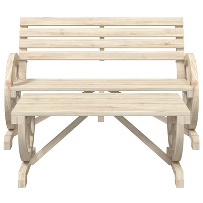 4 Piece Garden Lounge Set Solid Wood Fir Natural