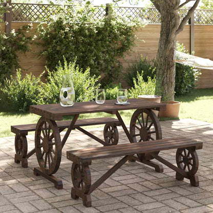 vidaXL 3 Piece Garden Dining Set Solid Wood Fir 1