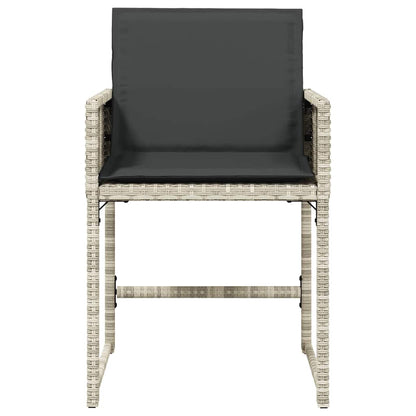 vidaXL Garden Chairs with Cushions 4 pcs Light Grey Poly Rattan 5
