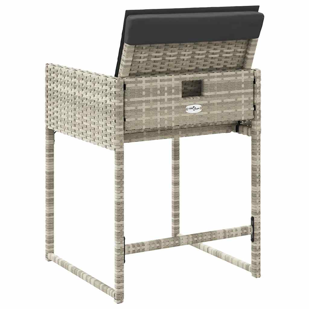 vidaXL Garden Chairs with Cushions 4 pcs Light Grey Poly Rattan 6