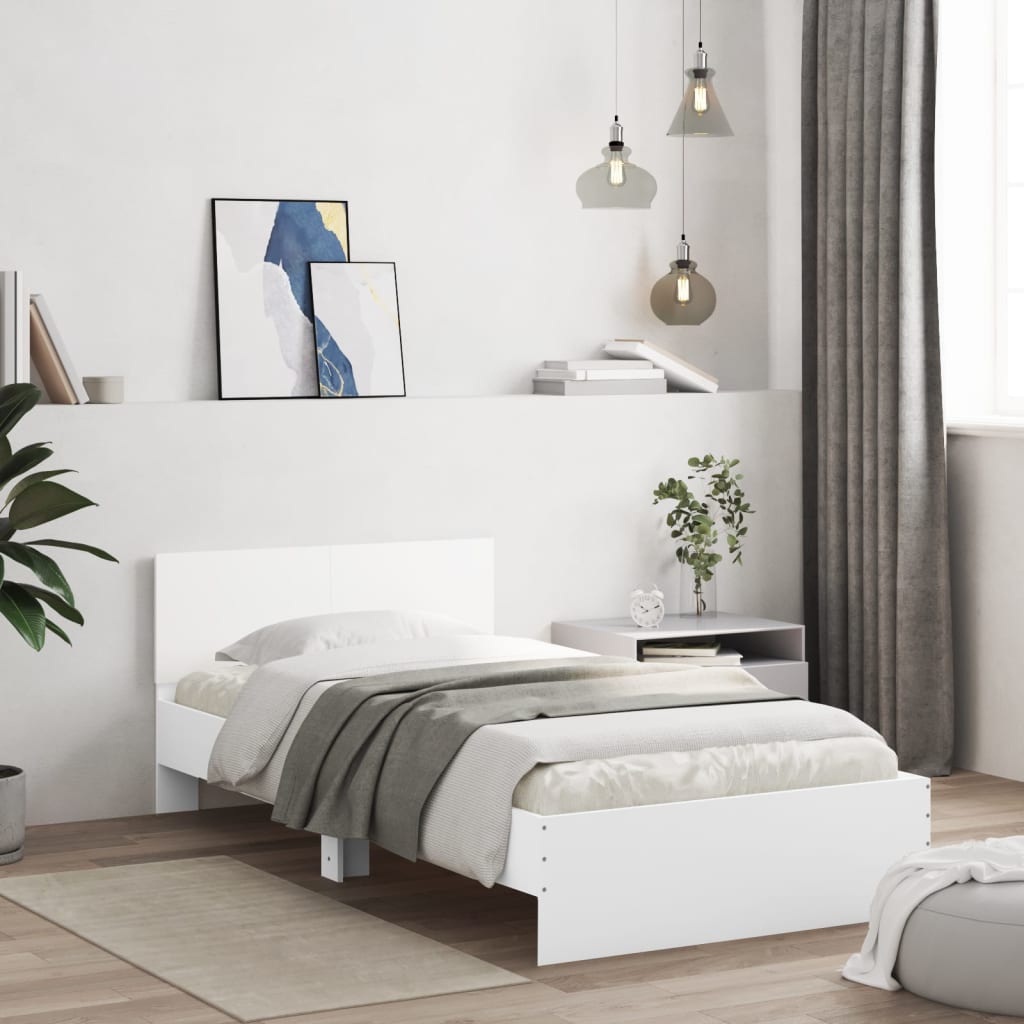 Bed Frame without Mattress White 100 x 200 cm