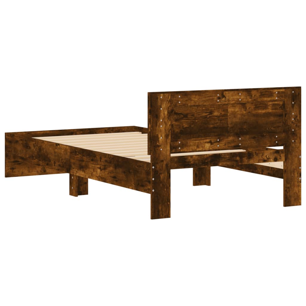 Bed Frame without Mattress Smoked Oak 100 x 200 cm
