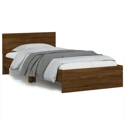 Bed Frame without Mattress Brown Oak 100 x 200 cm
