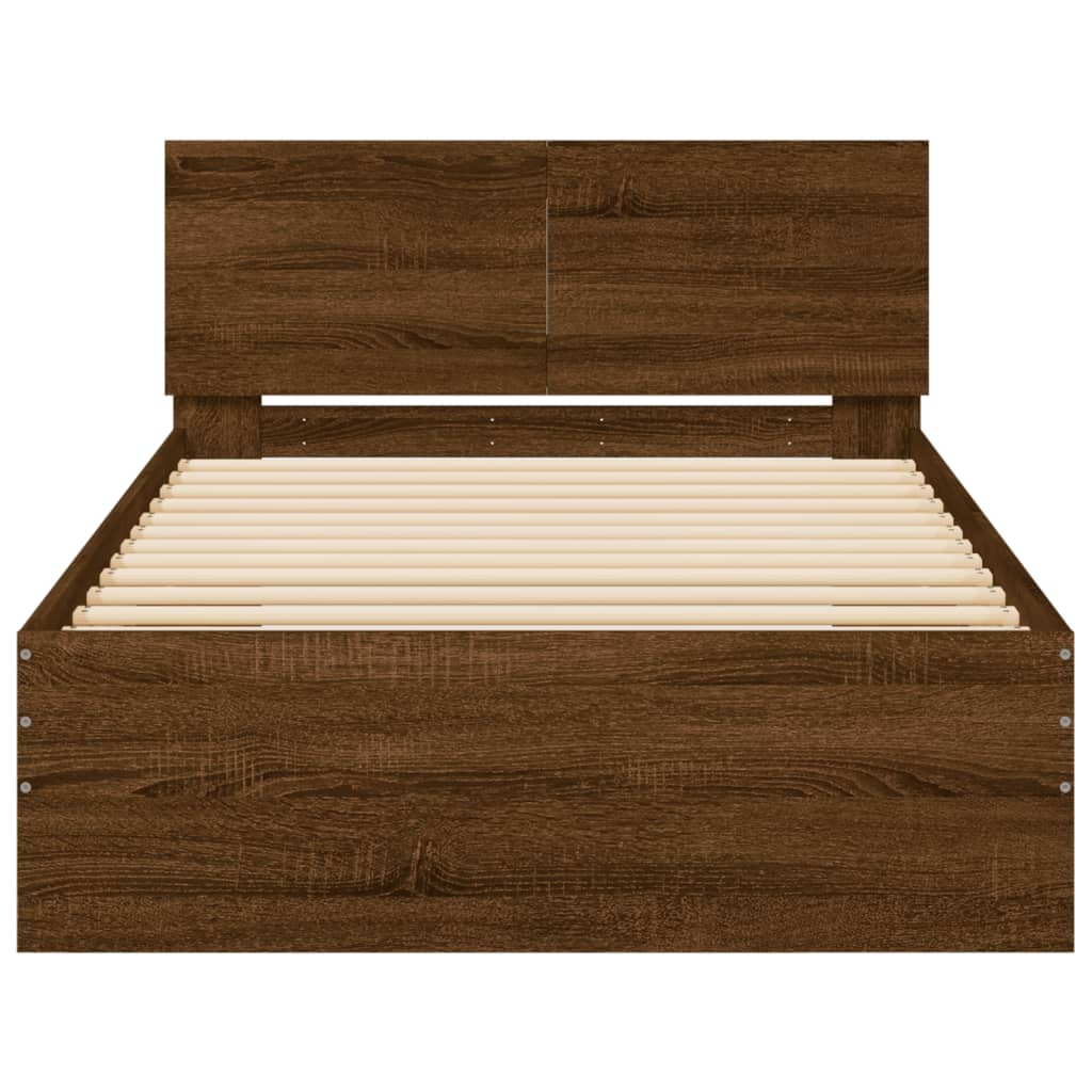 Bed Frame without Mattress Brown Oak 100 x 200 cm