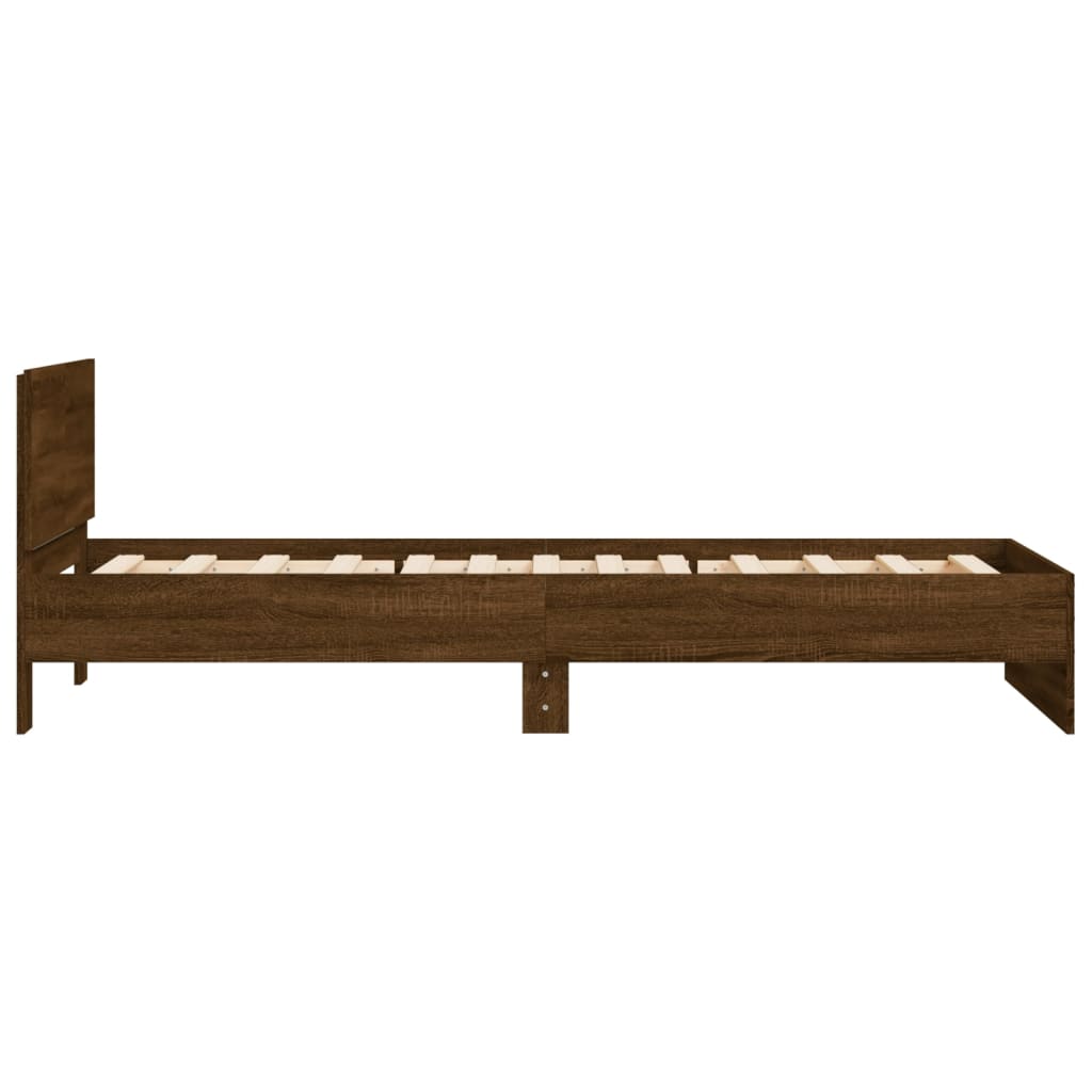 Bed Frame without Mattress Brown Oak 100 x 200 cm