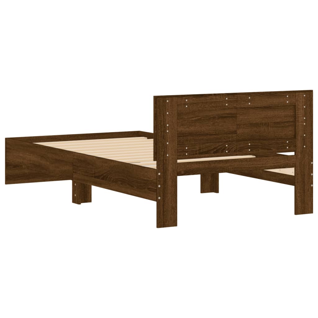 Bed Frame without Mattress Brown Oak 100 x 200 cm