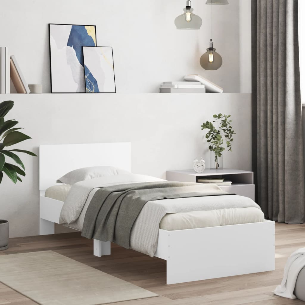 Bed Frame without Mattress White 90 x 190 cm