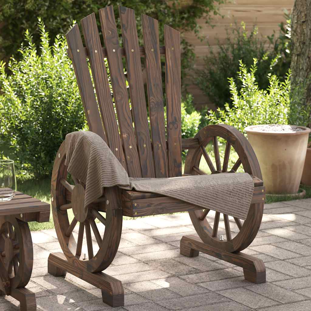 Garden Adirondack Chairs Solid Wood Fir Dark brown Chair 1