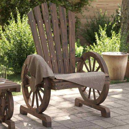 Garden Adirondack Chairs Solid Wood Fir Dark brown Chair 1