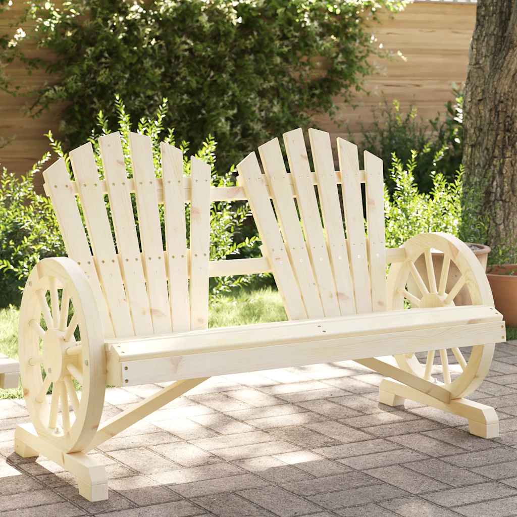 Garden Adirondack Chairs Solid Wood Fir Brown 2-Seater 1