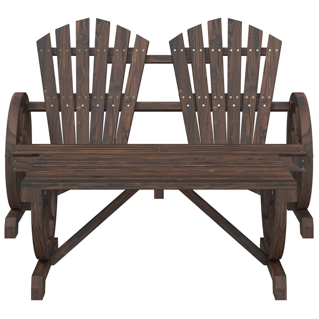 Garden Adirondack Chairs Solid Wood Fir Dark brown Chair and table 2