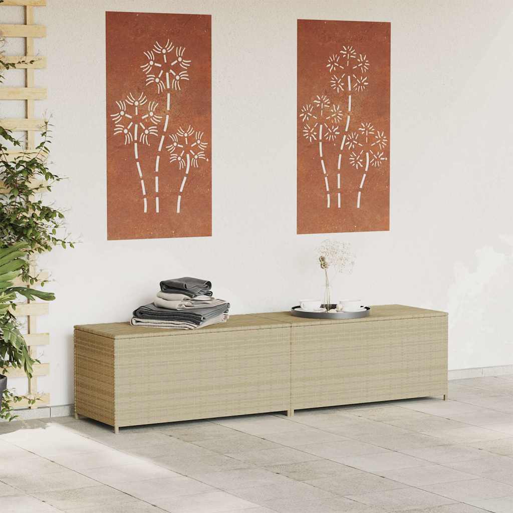 vidaXL Garden Storage Box Mix Beige 469L Poly Rattan 3