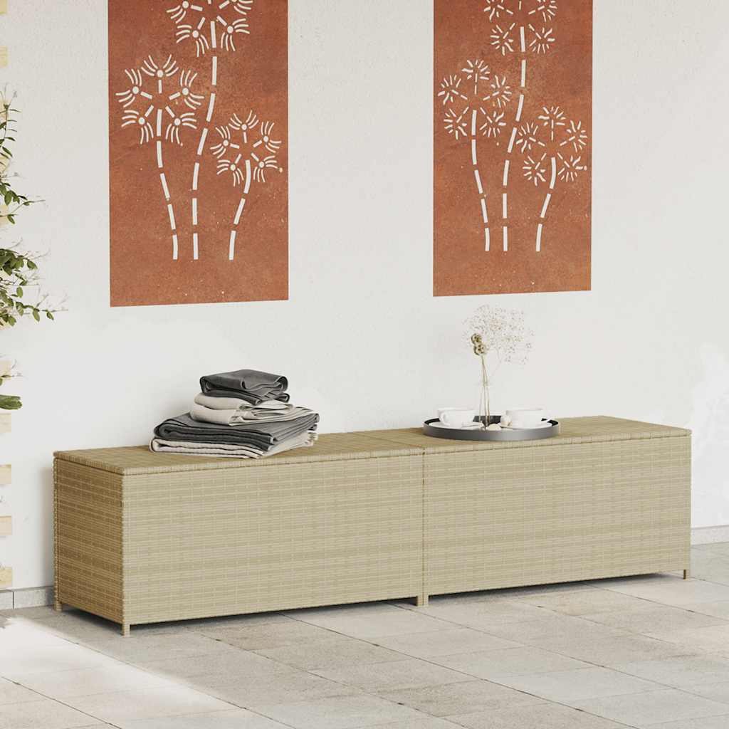 vidaXL Garden Storage Box Mix Beige 469L Poly Rattan 1