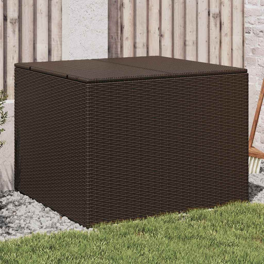 Garden Storage Box Poly Rattan Brown 80 x 75 x 59 cm