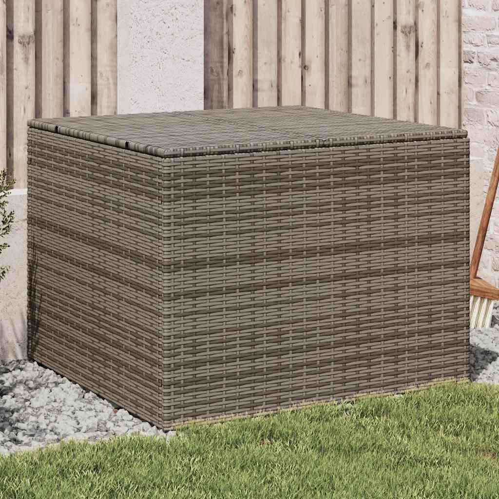 Garden Storage Box Poly Rattan Grey 80 x 75 x 59 cm