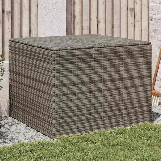 Garden Storage Box Poly Rattan Grey 80 x 75 x 59 cm
