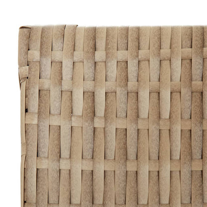 Room Divider 4 Panels Poly Rattan Full Weaving Length 200 cm Beige 245 cm