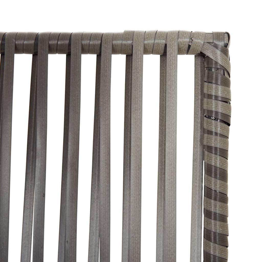 Room Divider 3 Panels Poly Rattan Line Weaving Length 200 cm Grey 294 cm