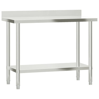 vidaXL Kitchen Work Table with Overshelf 110x55x150 cm Stainless Steel 4