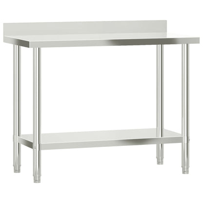 vidaXL Kitchen Work Table with Overshelf 110x55x150 cm Stainless Steel 4