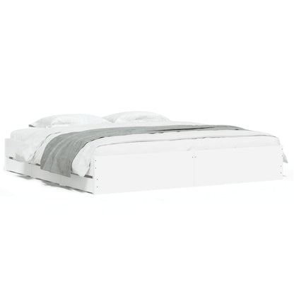 vidaXL Bed Frame with Drawers without Mattress White 200x200 cm 2
