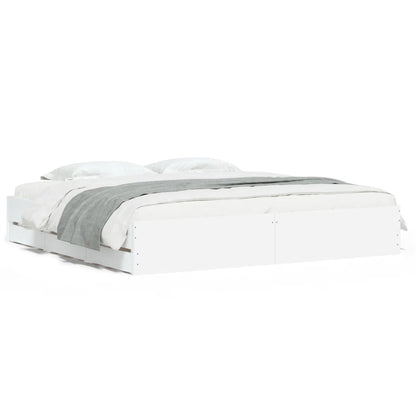vidaXL Bed Frame with Drawers without Mattress White 180x200 cm Super King 2