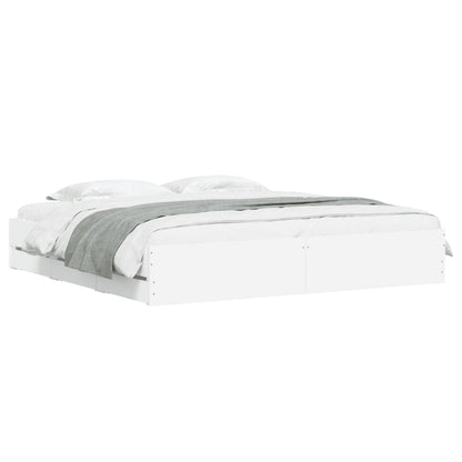 vidaXL Bed Frame with Drawers without Mattress White 180x200 cm Super King 3