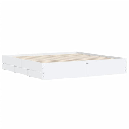 vidaXL Bed Frame with Drawers without Mattress White 180x200 cm Super King 4