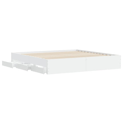 vidaXL Bed Frame with Drawers without Mattress White 180x200 cm Super King 5