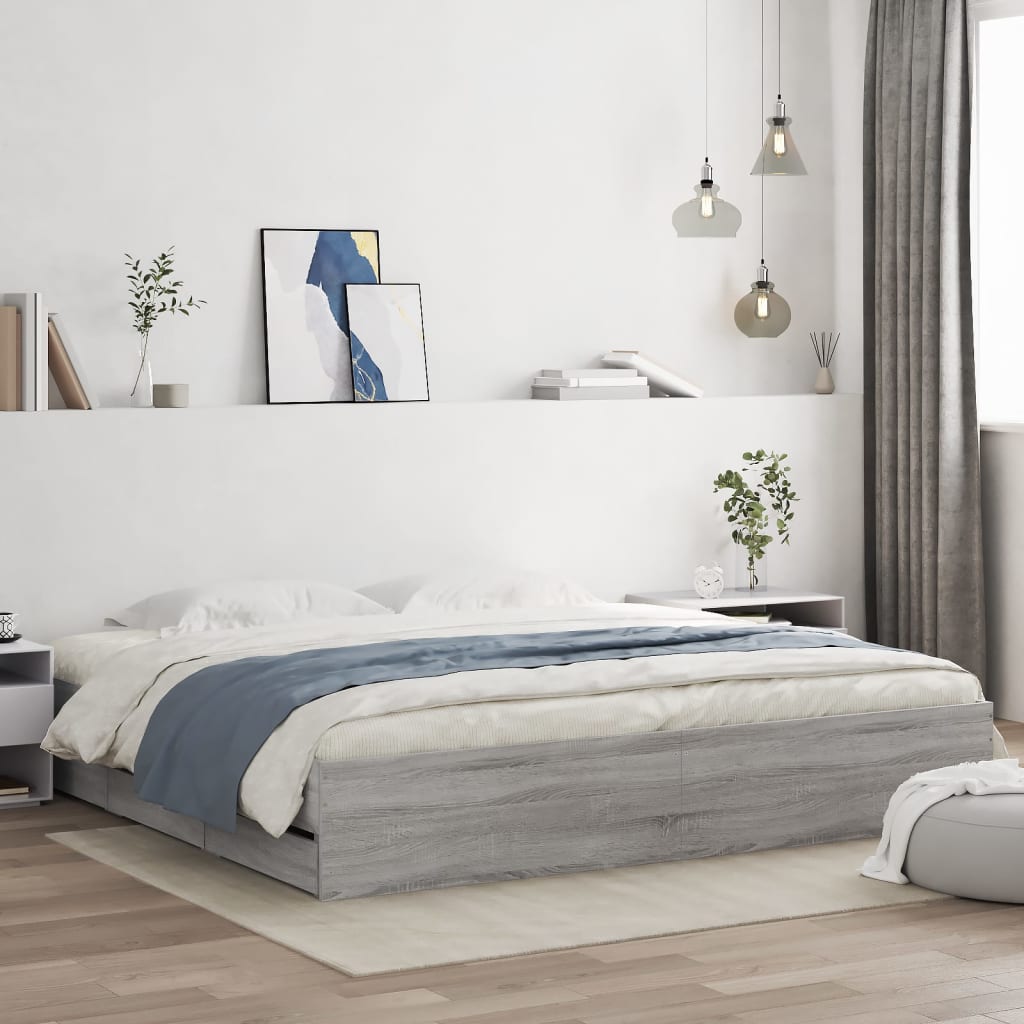 vidaXL Bed Frame with Drawers without Mattress 180x200 cm