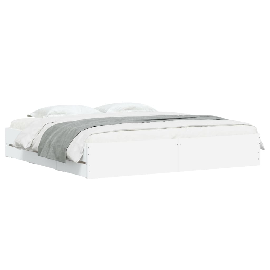vidaXL Bed Frame with Drawers without Mattress White 160x200 cm 3