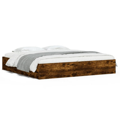 vidaXL Bed Frame with Drawers without Mattress Smoked Oak 160x200 cm 2