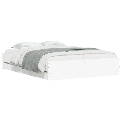 vidaXL Bed Frame with Drawers without Mattress White 150x200 cm King Size 3