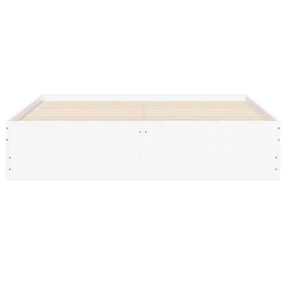 vidaXL Bed Frame with Drawers without Mattress White 150x200 cm King Size 6