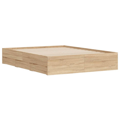 vidaXL Bed Frame with Drawers without Mattress Sonoma Oak 150x200 cm King Size 4