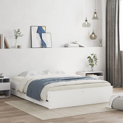 vidaXL Bed Frame with Drawers without Mattress White 140x200 cm 1