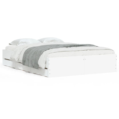 Bed Frame with Drawers without Mattress 120x200 cm Length 200 cm Width 120 cm White