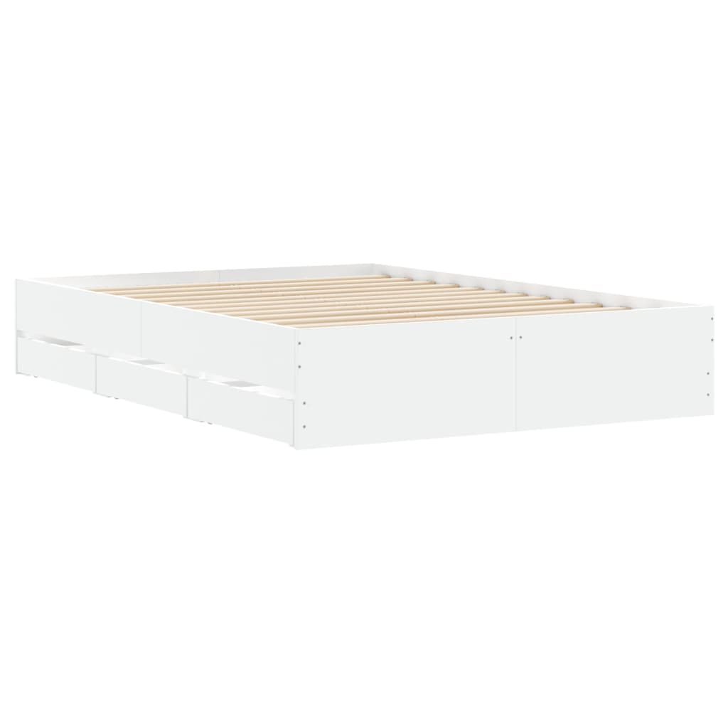 vidaXL Bed Frame with Drawers without Mattress White 120x200 cm 4