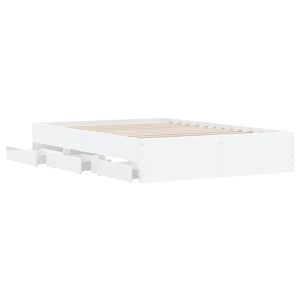 vidaXL Bed Frame with Drawers without Mattress White 120x200 cm 5