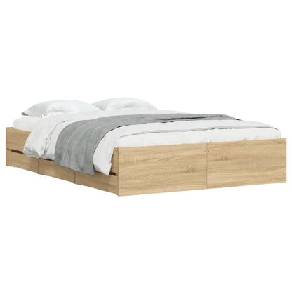 vidaXL Bed Frame with Drawers without Mattress Sonoma Oak 120x200 cm 3