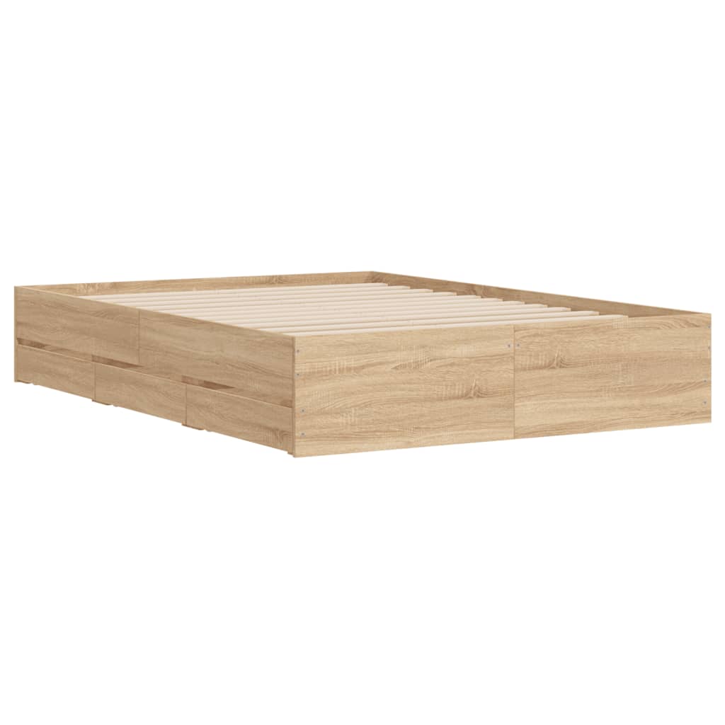 vidaXL Bed Frame with Drawers without Mattress Sonoma Oak 120x200 cm 4