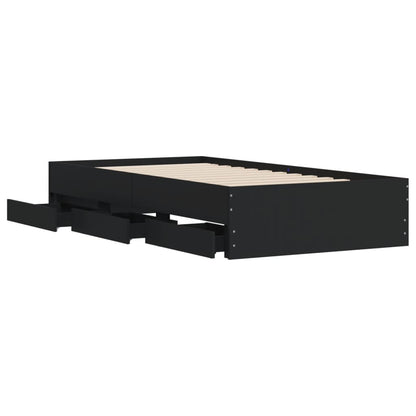 Bed Frame with Drawers without Mattress 100x200 cm Black