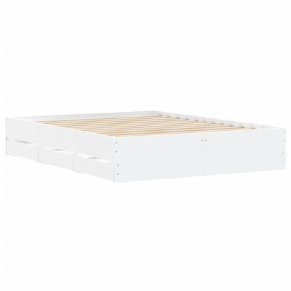 vidaXL Bed Frame with Drawers without Mattress White 140x190 cm 4