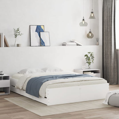 vidaXL Bed Frame with Drawers without Mattress White 140x190 cm 1
