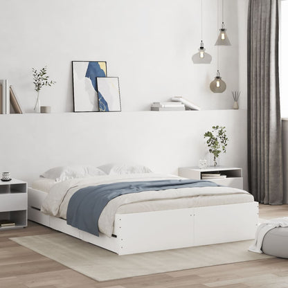 Bed Frame with Drawers without Mattress 120x190 cm White