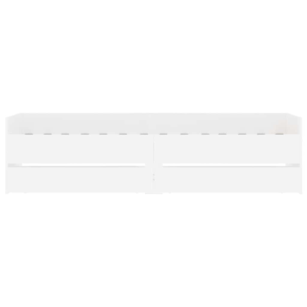 Bed Frame with Drawers without Mattress Length 190 cm White 90 cm