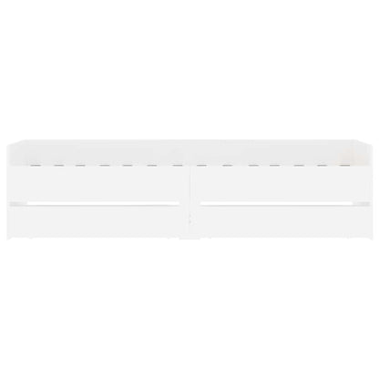 Bed Frame with Drawers without Mattress Length 190 cm White 90 cm