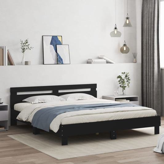 Bed Frame without Mattress 160x200 cm Black