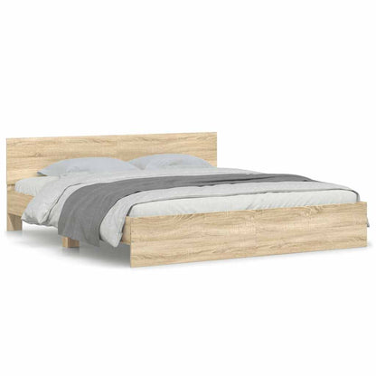vidaXL Bed Frame without Mattress Sonoma Oak 160x200 cm 2