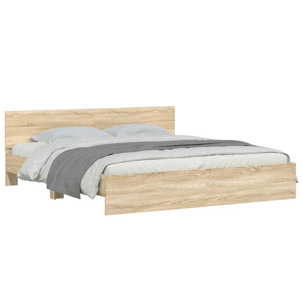 vidaXL Bed Frame without Mattress Sonoma Oak 160x200 cm 3